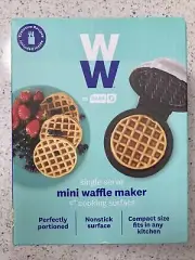 NIB ww by dash single serve mini waffle maker 4”nonstick Cooking surface