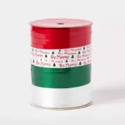 New ! 4 End Christmas Curl Ribbon 70' Red/White/Green - Wondershop