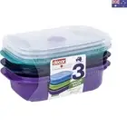 Decor Microsafe Decor Oblong Jewel Container, Pack of 3 Pieces, 900ml Capacit...
