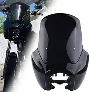 FINMOKAL Gloss Black Front Headlight Fairing Windshield Cover Kit 15'' Windscreen Compatible with Harley Softail Street Bob FXBB FXBBS FXST 2018-2024