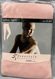 Danskin Freestyle Girls Footless Tights | Pink, Size 4–6X | Dancewear