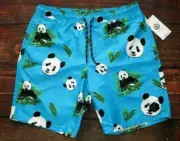 MENS NEFF PANDA BEAR DRAWSTRING SWIM BOARD SHORTS SIZE S