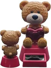 Solar Powered Dashboard Decorations,Bear Dashboard Decorations Car Ornaments | Shaking Head Animal Figurines, Desk Accessories Cute Decor Toys for Women Kids