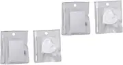 SEWACC 4 Sets Nail Art Pallet Plate Mixing Tray Holder Silver Nail Polish Manicure Kit