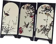 Generic 3 Panel Divider Mini Folding Screen for Home, Style B