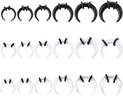 [FloralGrace] Septum Stretcher Set, 18 Pieces with Acrylic Rings in Black, White and Transparent, for Ear, Nose or Lips, Multifunctional Stretching Kit for Men and Women