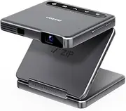Aurzen Zip Tri-Fold Truly Portable DLP Projector, Pocket-Sized Freedom, Zero-Lag Auto Focus, 1.5Hrs Battery with Type-C Fast Charging, Dark Gray