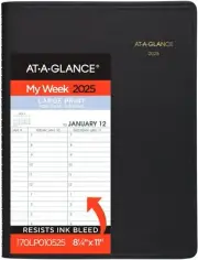 AT-A-GLANCE 2025 Appointment Book Planner, Weekly, 8-1/4" x 11", Large