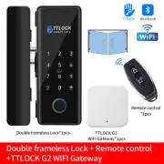 Bluetooth TTLOCK APP Unlock Control Smart Glass Door Lock Electronic Biometric F