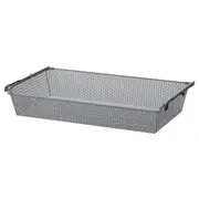 KOMPLEMENT metal basket with pull-out rail, dark grey, 100x58 cm
