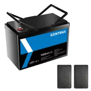 Gentrax 12V 100Ah Lithium Battery with Two VoltX 10000mAh Power Banks