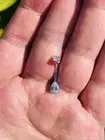 14k Solid Gold Belly Button Navel Ring Pear Shape Lab Diamond Piercing Jewely