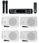 Rockville Hybrid Bluetooth Karaoke Home Theater System+(4) 4" Speakers+(2) Mics