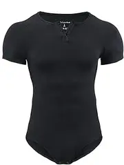 [CutiePlusU] Men's Short Sleeve Onesie Cotton Button Crotch Bodysuits Adult Snaps Crotch Onesies