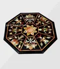 18" black Marble Coffee Center Table Top inlay lapis stone sofa side decor