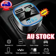 Bluetooth 5.0 Wireless Car FM Transmitter MP3 Player Radio 2USB Charger Adapter~