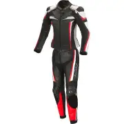 Mille Ladies Black Red 2PC Leather Motorcycle Suit