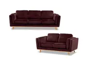 LORAS VELVET Fabric Sofa Pair.