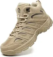 [ZHENSI] Winter Hiking Boots Men's Desert Combat Boots Breathable Lightweight Outdoor Work Shoes