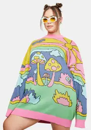 [Current Mood] Plus Psychedelic Fantasy Oversized Sweater
