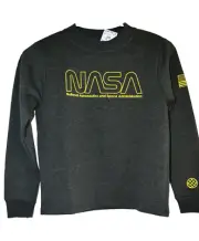 NASA Boy's Sweatshirt Long Sleeve Charcoal Gray Size 10A