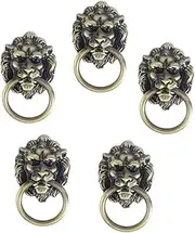 5pcs Handle Vintage Decor Drawer Knobs Vintage Lion Head Knobs Antique Pull Knobs Vintage Dresser Knob Cabinet Door Knobs Kitchen Cabinet Decor Furniture Cabinet Pull Zinc Alloy/1028