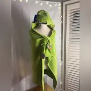 Glow in the Dark Comfy Critter Green Dinosaur Hooded Stuffed Animal Blanket