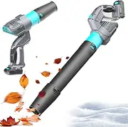 Cordless Leaf Blower, 400W Snow Blower with 2 Operating Modes, 5 Speeds, Running Time 60min, 144km/h Wind Speed, 4 Lengths Adjustable, Battery Leaf Blower for Leaf/Snow/dust Blowing