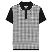 Lambretta Mens Gingham All-Over Print Big & Tall Polo Shirt