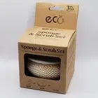 Eco Sponge & Scrub Set Bath Natural Wheat Straw