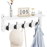 Wall Shelf with Hooks, Coat Rack Wall Mount with Pegs, Hanging Entryway Coat ...