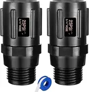 Breezliy 2pcs Garden Hose Pressure Regulator 25 PSI, 3/4" FHT × 3/4“ MHT, Pressure Reducer, Great for Drip Irrigation System Distributing Regulator drip Irrigation Parts emitters for drip line