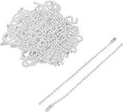 [HLYQMYG] 50Pcs Ball Beads Chain, Bulk Tag Metal Chain, 4.72 Inch Metal Chain Necklace Bulk with Connectors for Hanging Christmas Decoration Jewelry Making Tags Craft Projects,White