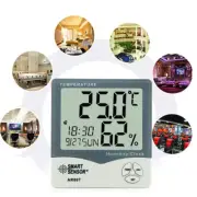 Big Screen Digital Temperature Thermometer Humidity Meter Clock Barometer