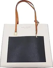 [Marc Jacobs] M0016131-289 Women's Grind Colorblock Leather Tote Bag In Sandshell, Sandshell, Large
