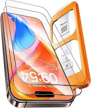 TOCOL 2+1 Pack for iPhone 15 Pro Screen Protector [Instant Installation], 2 Pack HD Tempered Glass Film+1 Dust Free Installation Tool [Military-Grade Protection] Full Coverage No Bubbles No Dust