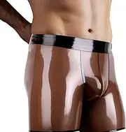 [ABWL] Fashion Latex Boxer Shorts for Men,Natural Latex Underwear,Man's Rubber Panties Cosplay Costumes Party Clubwear