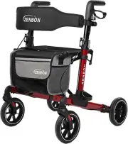 ⭐ Rollator Walker for Seniors/Adults Foldable in Two Directions 265 lbs RED
