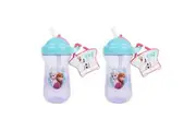 2x Frozen Flip Top Straw Drink/Juice/Milk BPA Free Cup w/ Name Tag Todddler 18m+
