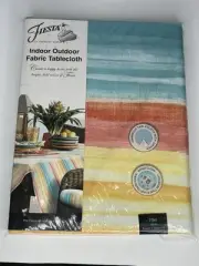 Fiesta Ware Tablecloth Cover Outdoor Patio Umbrella Zippered Round 70" Fiesta