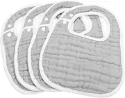 UPKOCH 4pcs Drool Bibs Soft Feeding Bibs for Newborns Snap Button Closure Stylish Absorbent for Teething Eating