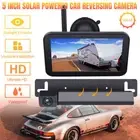 Wireless 5"LCD Monitor 1080P Solar Backup Reverse Camera Trailer Caravan Parking