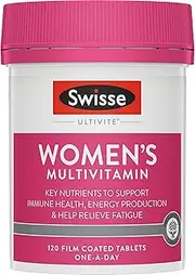 Swisse Ultivite Women's Multivitamin - with Folic Acid, Biotin & Iron to Support Energy, Immunity and Hair Health - 120 Tablets