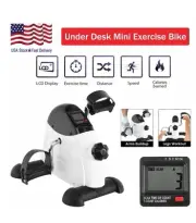 Under Desk mini Bike Pedal Exerciser Arm & Leg w/ LCD Screen Displays Works
