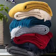 130x160cm Cozy Decorative Knit Woven Throw Blanket Sofa Throw Bed Throw Bed Blanket