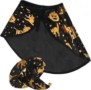 FONDOTIN 1 Set Small Pet Witch Hat and Cloak Lightweight Halloween Costume Accessory for Dogs and Cats for Festive Celebrations and Cosplay Events