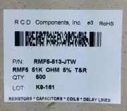 RMF5-513-JTW RCD RES 51K OHM 5% ROHS 20 PIECES
