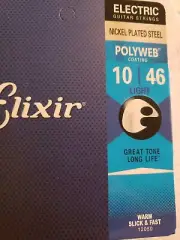 Elixir Electric Guitar Strings Polyweb Light 10/46 #12050 Nickel Plated Steel