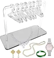 [Generic] Earring Hanger Rack with Hangers, Acrylic Earring Hanger with 8 Coat Hangers, Show Rack for Retail Show Personal Exhibition, Jewelry Display for Women Girls