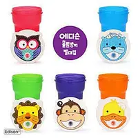 在飛比找Yahoo!奇摩拍賣優惠-♥韓國進口兒童餐具 edison 多彩雙把水杯 吸管杯 防漏